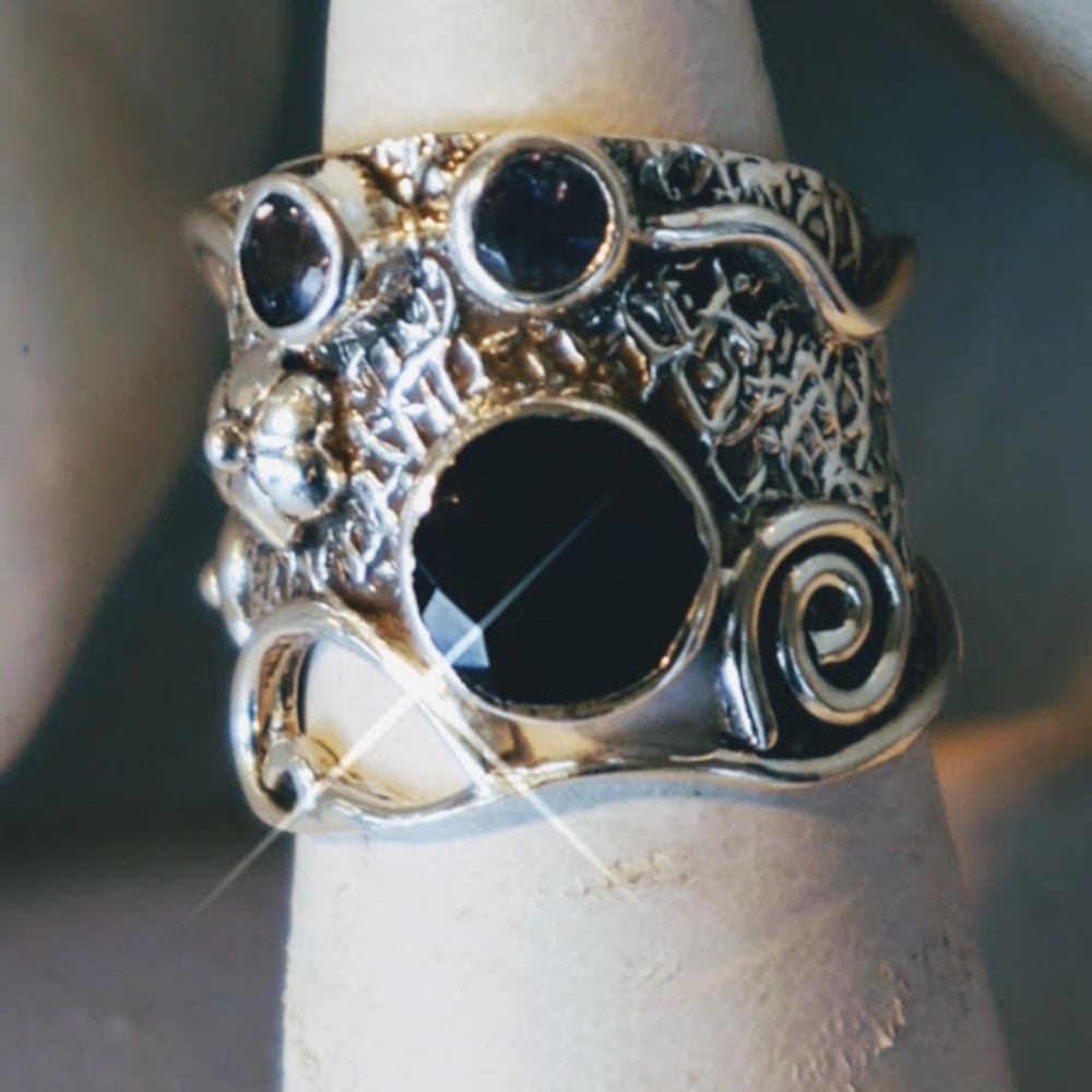 Deep Amethyst and Silver Ring
